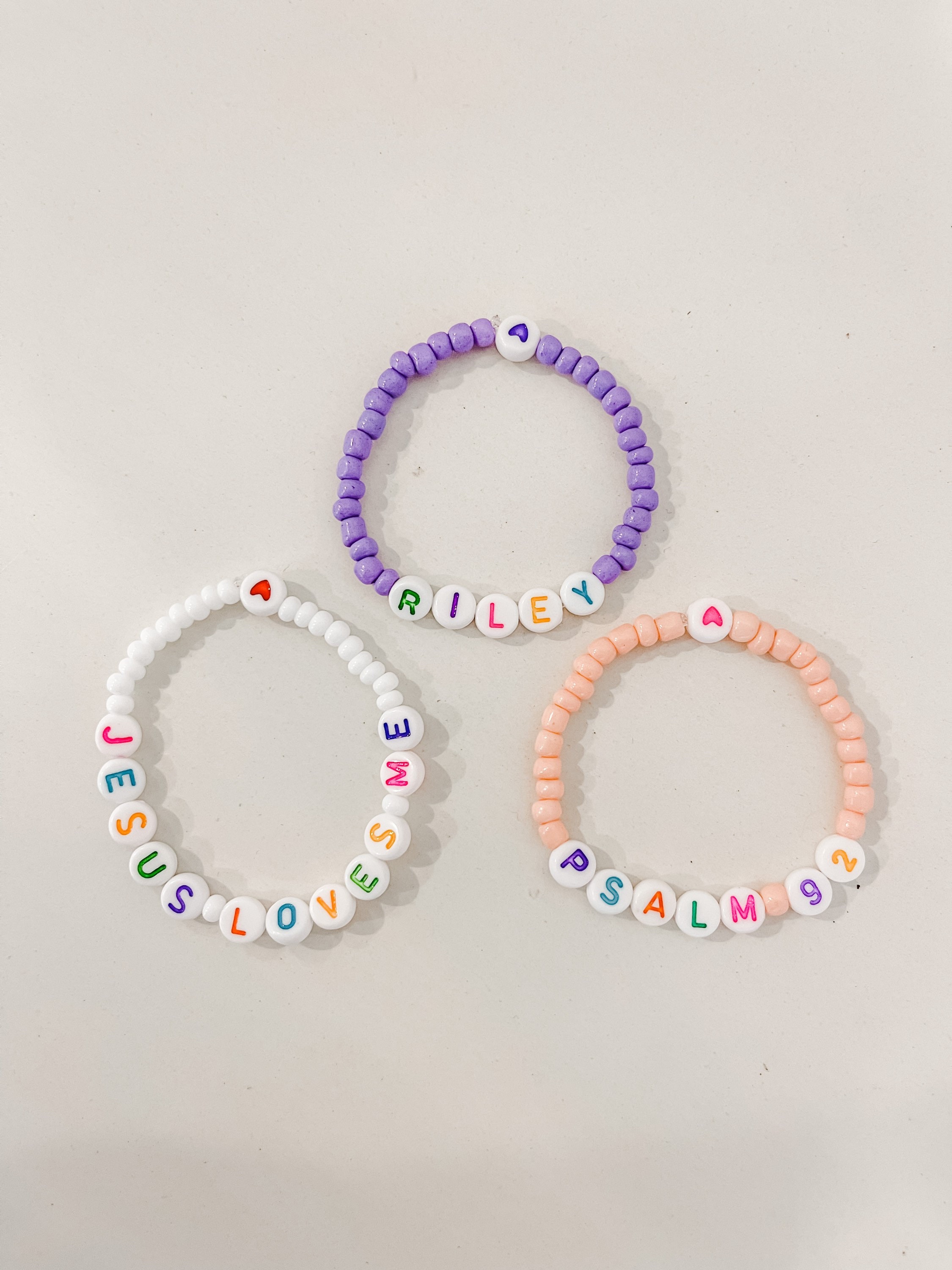 Kids Age 4-10 Personalized Custom Beaded Name Beaded Bracelets for