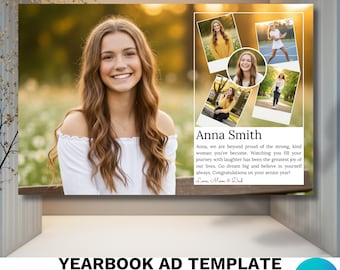 Senior Yearbook Ad Template: Half Page Graduation Tribute (Canva)