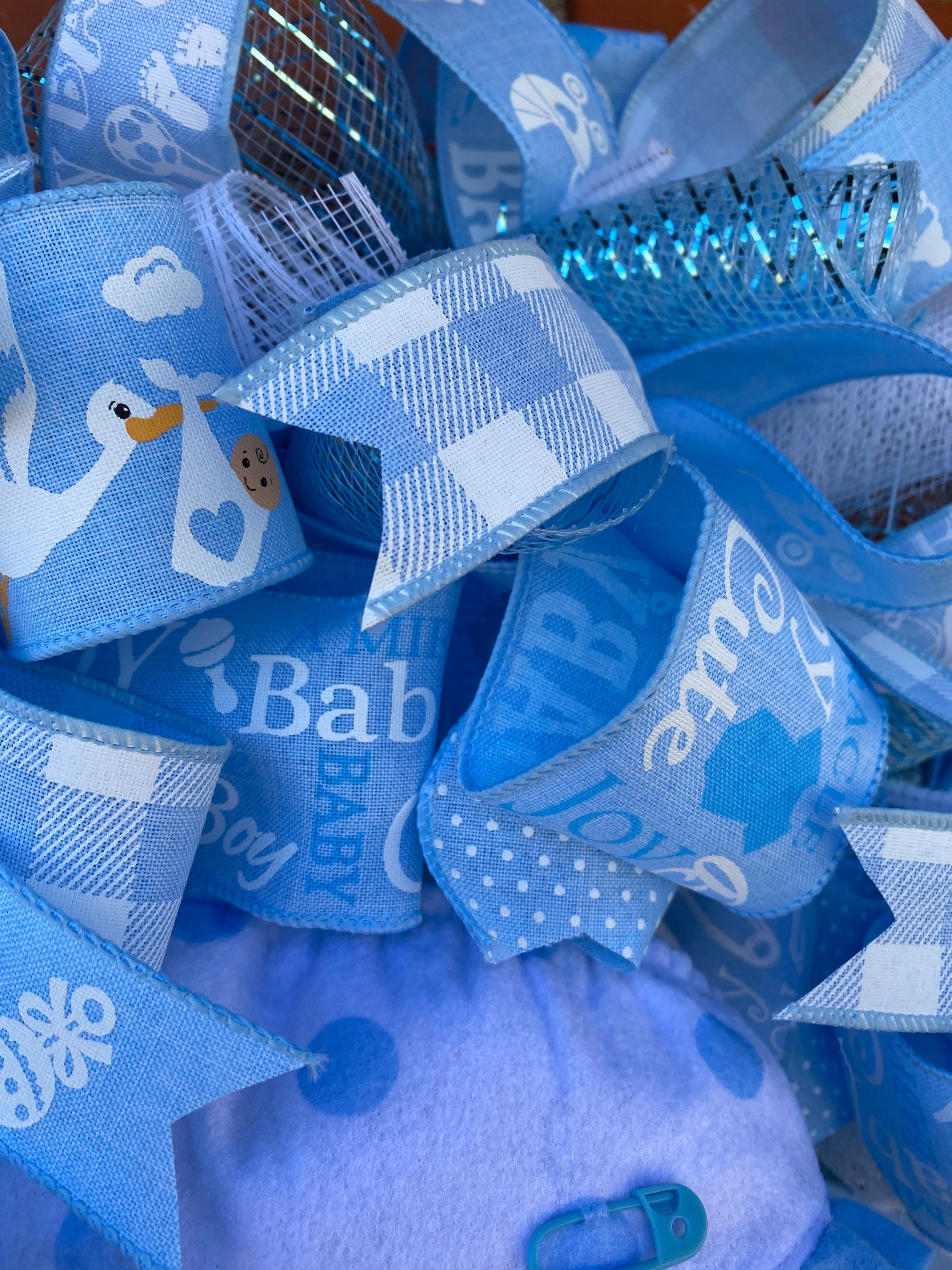 Baby Boy Wreath It's a Boy Front Door Hanger Wreath Etsy