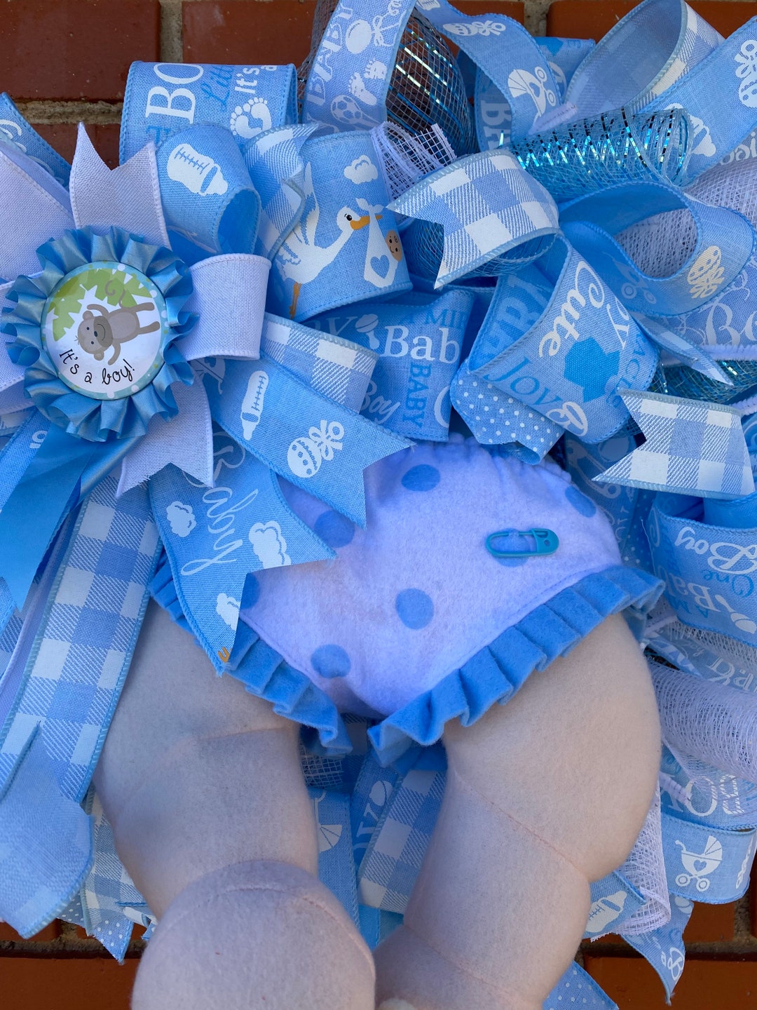Baby Boy Wreath, It's a Boy, Front Door Hanger, Wreath, Baby Wreath, Boy Wreath, Baby Boy, Baby