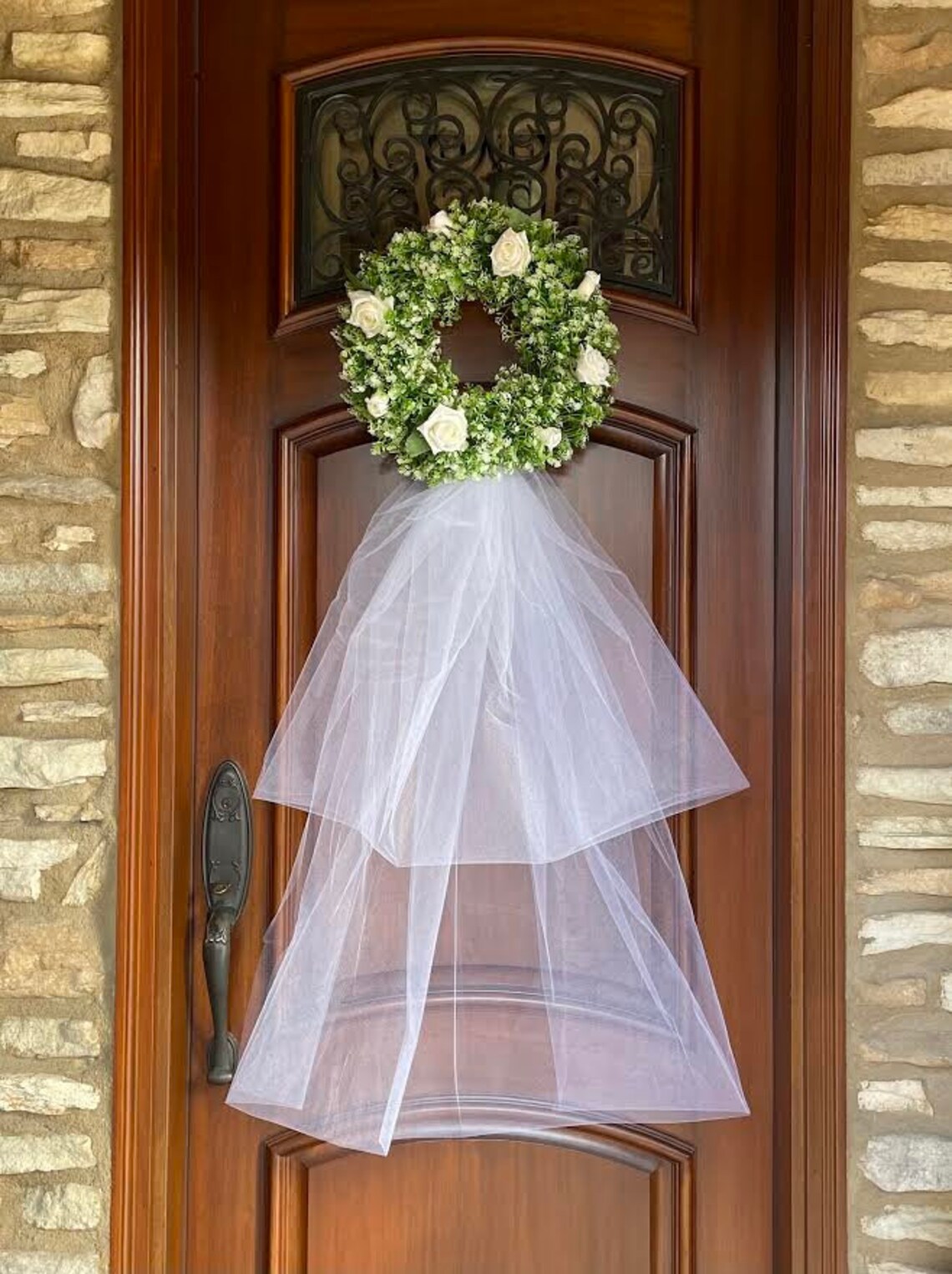 Veil Wreath Wedding Veil Artificial Wreath Bridal Shower Etsy