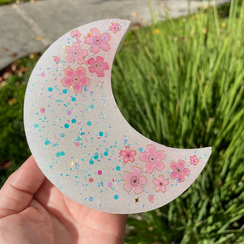 Sakura cherry blossom glitter moon box