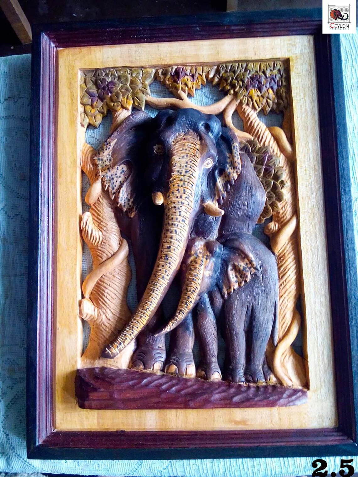 Wooden Elephant Carved Wall Art Gift For HerVintage | Etsy