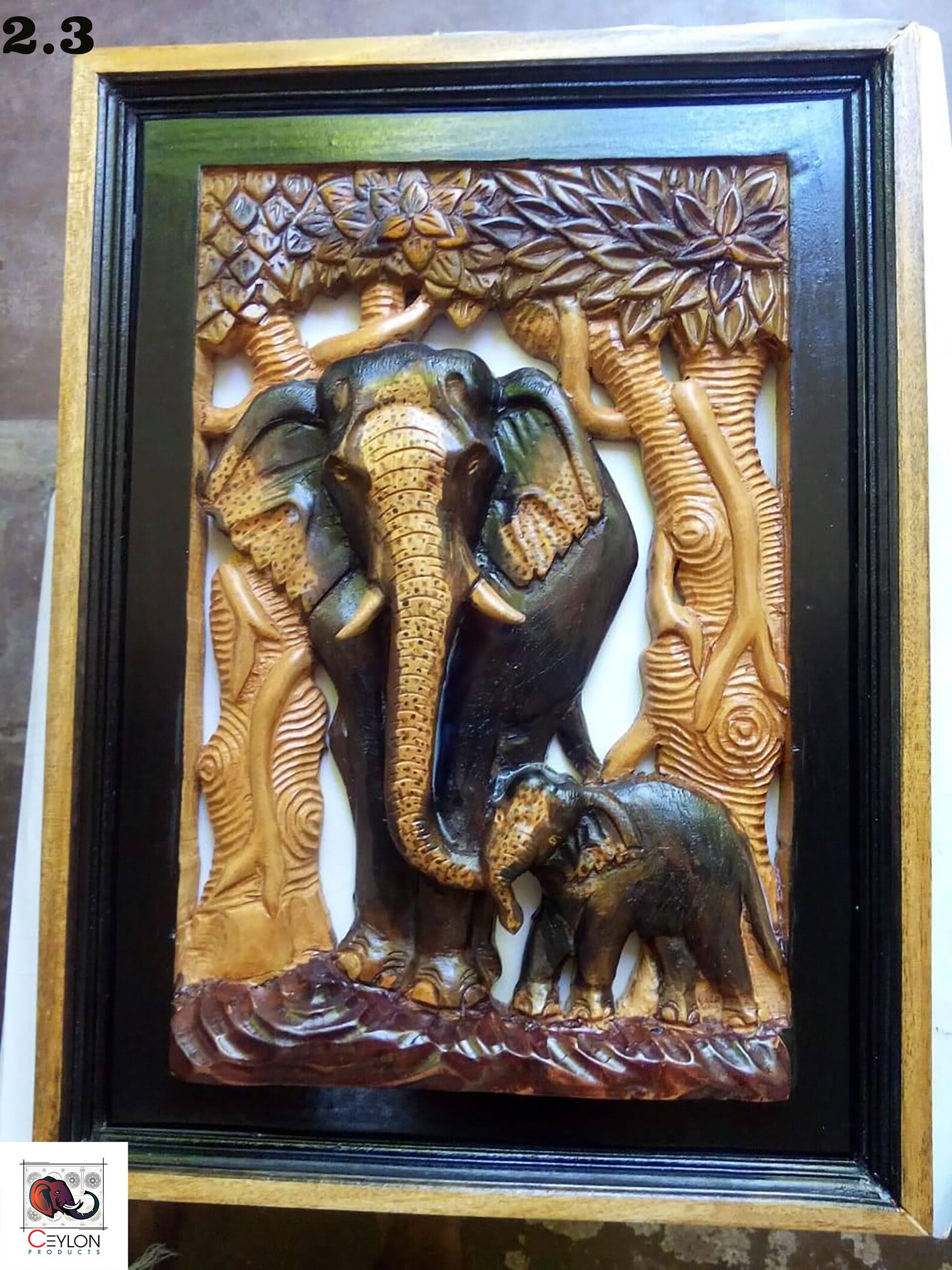 Wooden Elephant Carved Wall Art Gift For HerVintage | Etsy