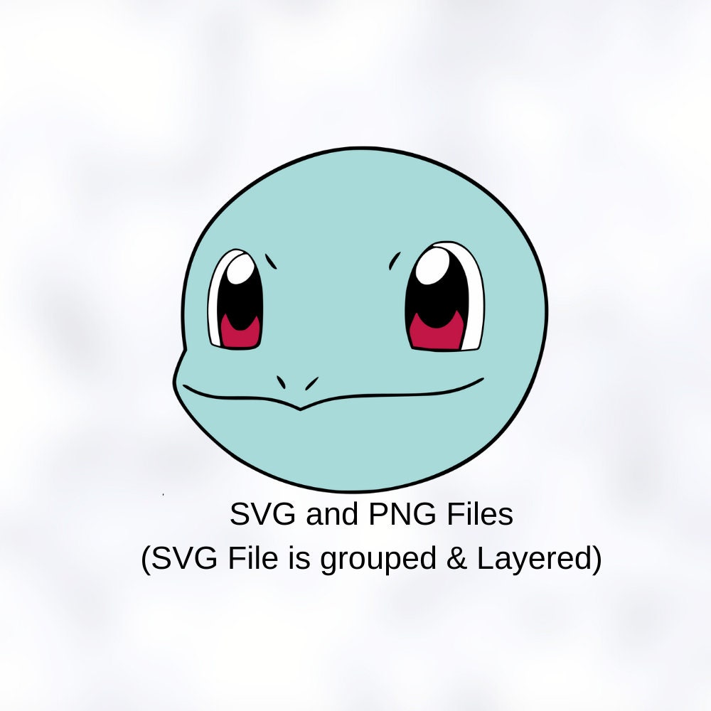 Squirtle Gesicht SVG Pokemon Svg gruppierte SVG | Etsy