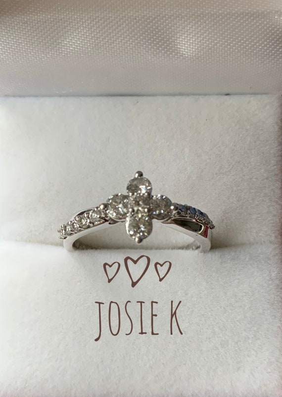 CERTIFIED 0.55ct 18K Diamond Ring, Statement Ring,