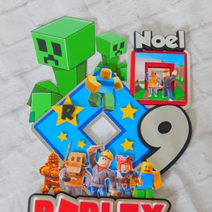 Roblox  Inspired Cake Topper | Gamer Cake Topper | Roblox Birthday Party | Boys Party Decor
