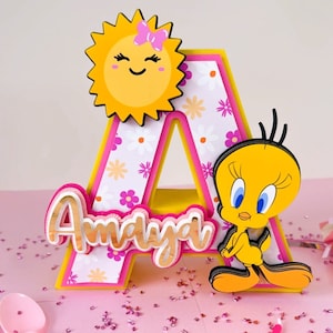 Yellow Bird 3D Letter | Girl Party Decor