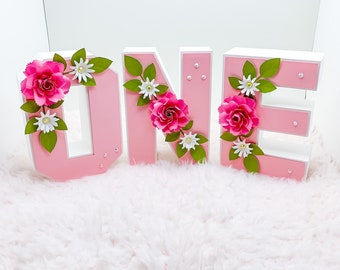 ONE Floral 3d Letters | Personalized Letters | Favors Party Décor