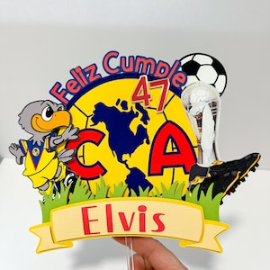 Décoration de gâteau football de futbol | Club Amérique | Décoration Las Aguilas del America |
