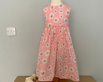 Beautiful Handmade Pink Floral Girls Dress