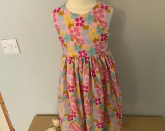 Beautiful Handmade Girls Dress Pink Floral