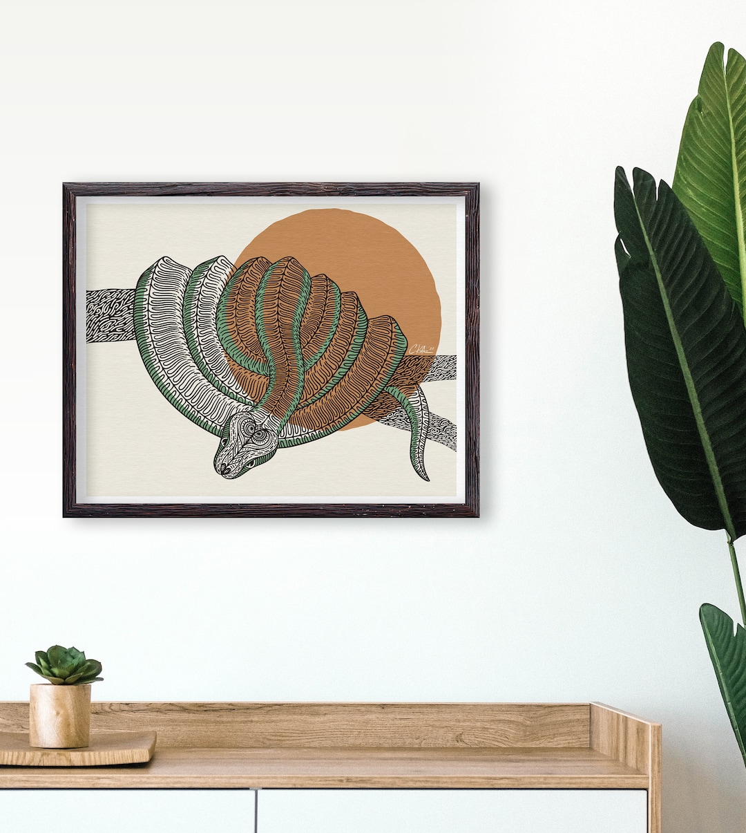 Printable Tree Boa Coiled Emerald Tree Boa (patterned Snake) Giclée Art Print - Etsy