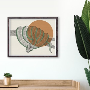 Aufgerollte Smaragd Baumboa (gemusterte Schlange) Giclée Kunstdruck