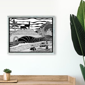 Stampa artistica giclée di scena fluviale sudamericana