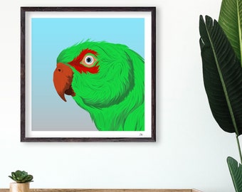 Green Parrot Giclée Art Print