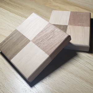 Custom Wood Coasters Set, Custom Dual Wood Wooden Coasters, Two Tone Drink Coasters, Rustic Coasters, Coffee Coasters, Beer Coasters