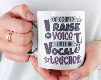 Funny voice teacher mug, vocal coach, singing lesson, glossy mug