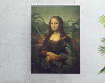 Plant gift, garden lover gift, Mona Lisa plant art permium poster