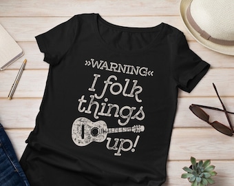 Funny folk music shirt, acoustic guitar player gift, acoustic guitarist premium Unisex T-Shirt