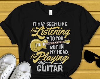 Funny guitar shirt, Guitar player gift, musician shirt, cool guitarist quote premium Unisex T-Shirt