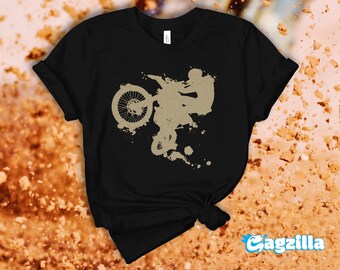 Dirty dirt bike motorcycle splatter dried mud crackle in abstract design Short-Sleeve Unisex T-Shirt