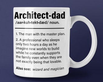 Architect Dad gift, architect dad funny definition glossy mug