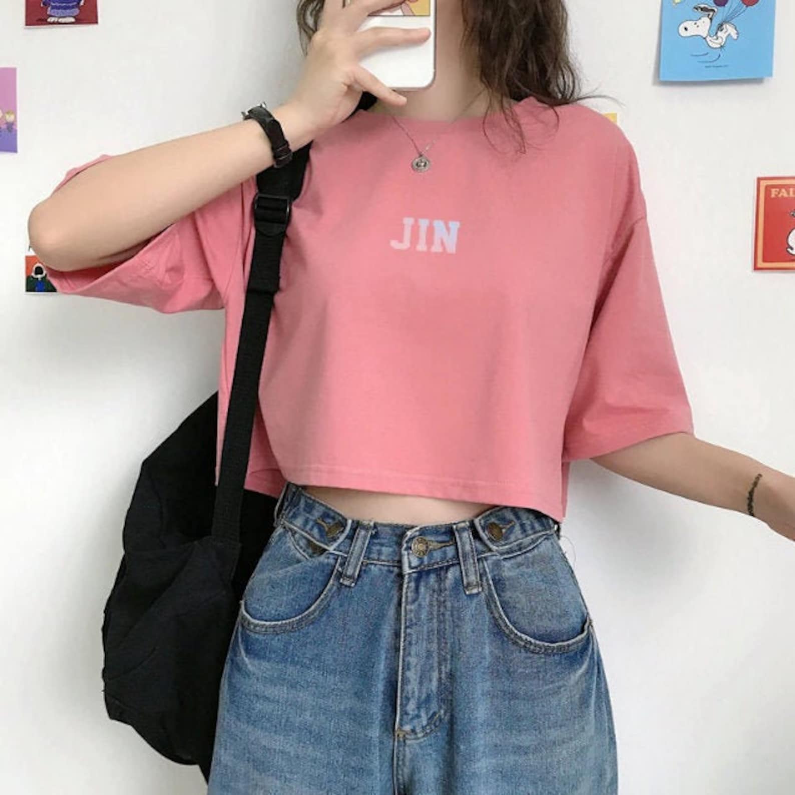Jin Crop top tee T shirt Bangtan Boys BTS Tout Merch Logo Kpop | Etsy
