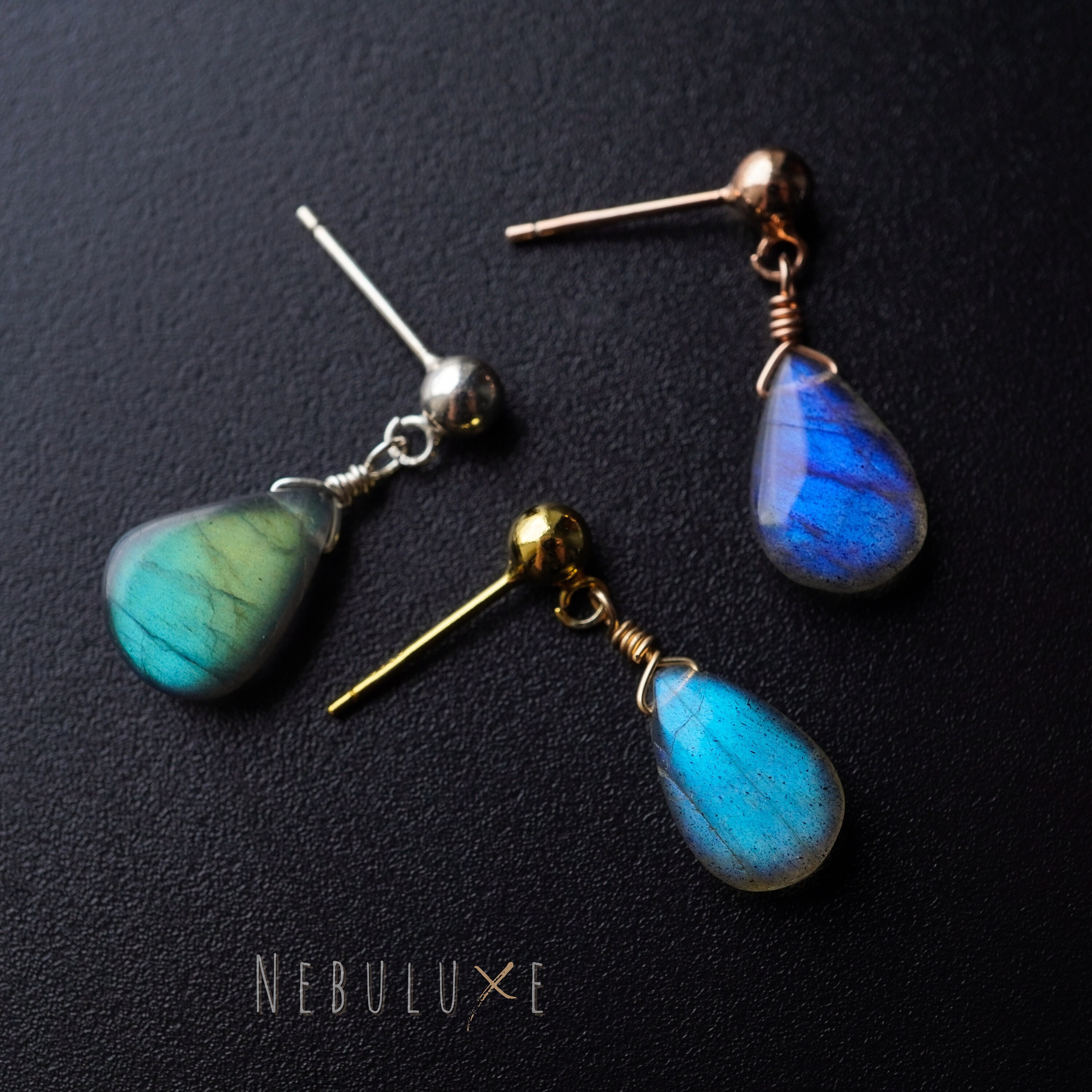 Labradorite Earrings, Unique Earrings, Crystal Earrings, 4mm Silver Stud Earrings, Labradorite Jewelry, Gemstone Stud Earrings