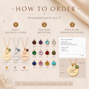 Cadeau de 21e anniversaire, 16e, 18e, 25e, 30e anniversaire, cadeau pour elle, cadeaux bijoux jalon, collier prénom personnalisé, cadeau fille personnalisé image 4