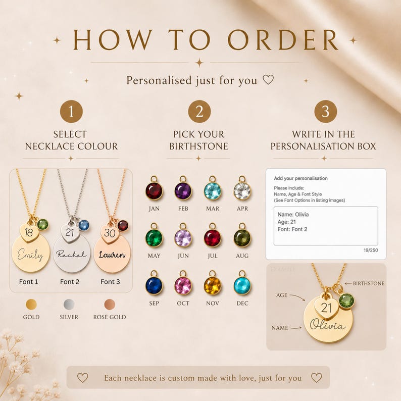 Cadeau de 21e anniversaire, 16e, 18e, 25e, 30e anniversaire, cadeau pour elle, cadeaux bijoux jalon, collier prénom personnalisé, cadeau fille personnalisé image 4