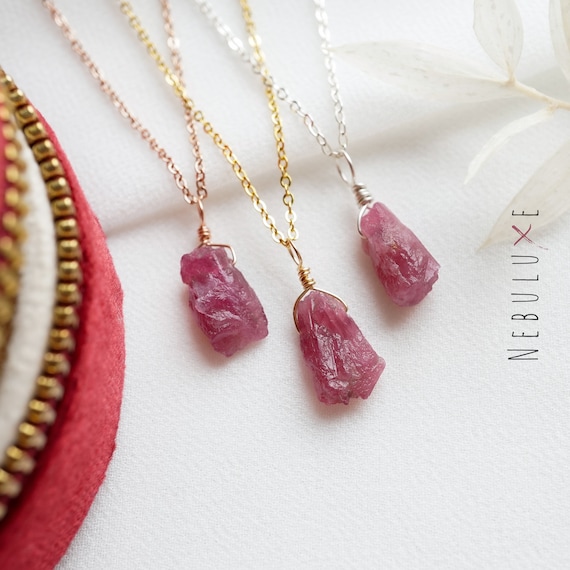 Pink tourmaline crystal best sale necklace