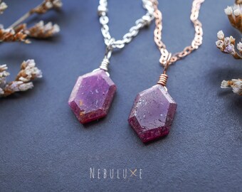 Ruby Pendant Necklace • July Birthstone Necklace • Cancer Zodiac Necklace • Ruby Jewelry • 15th & 40th Wedding Anniversary