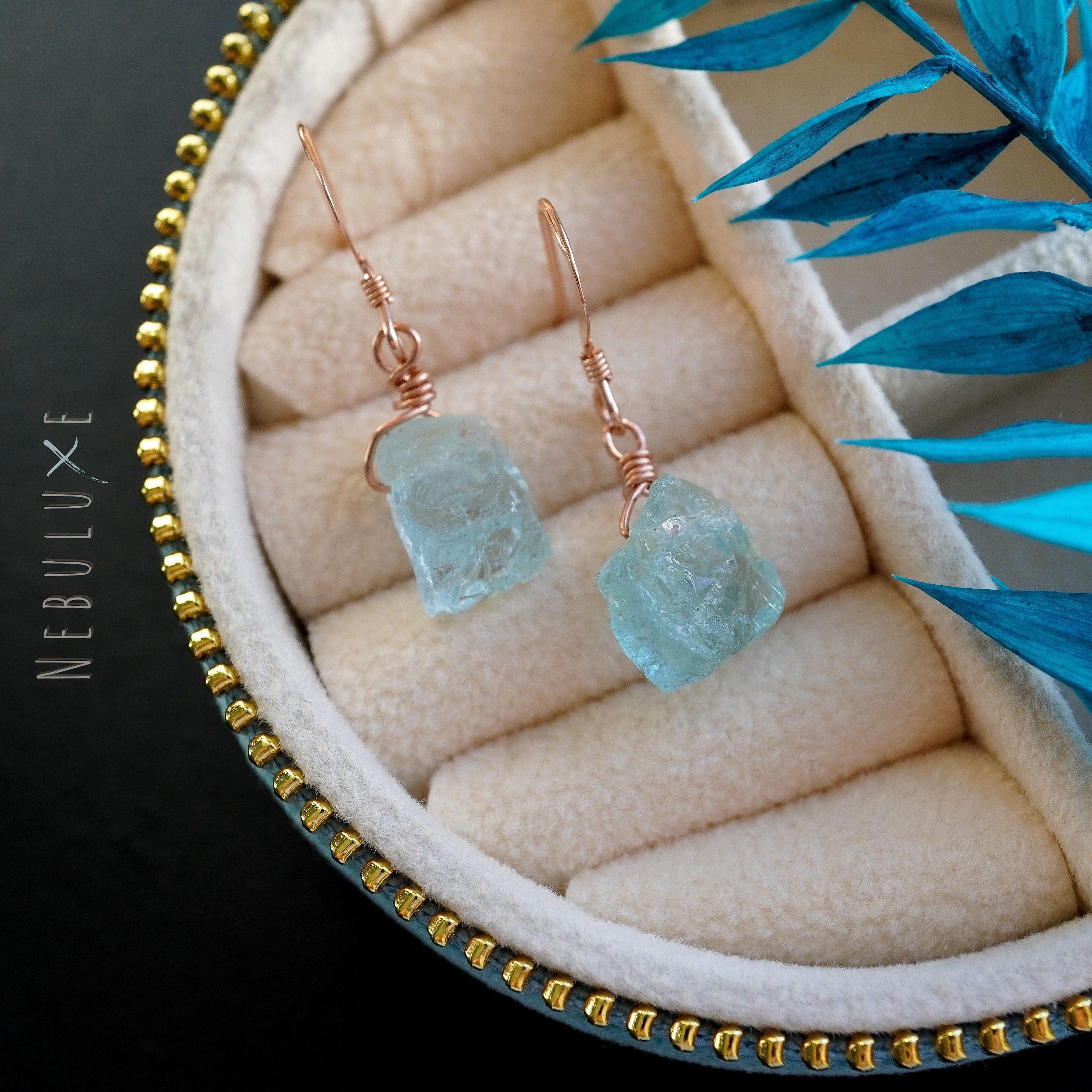 Raindrop Aquamarine Earrings - Raiford Gallery Inc