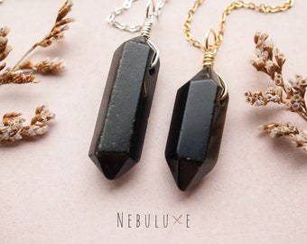 Black Golden Sheen Obsidian Point Necklace • Obsidian Pendant • Large Crystal Pendant • Scorpio Zodiac Necklace • Chunky Necklace