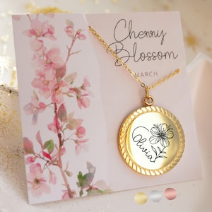Geboortebloemketting, aangepaste gouden sieraden, Moederdagcadeau, verjaardagscadeau moeder, verjaardagscadeaus, verjaardagscadeau voor beste vriendin, zus
