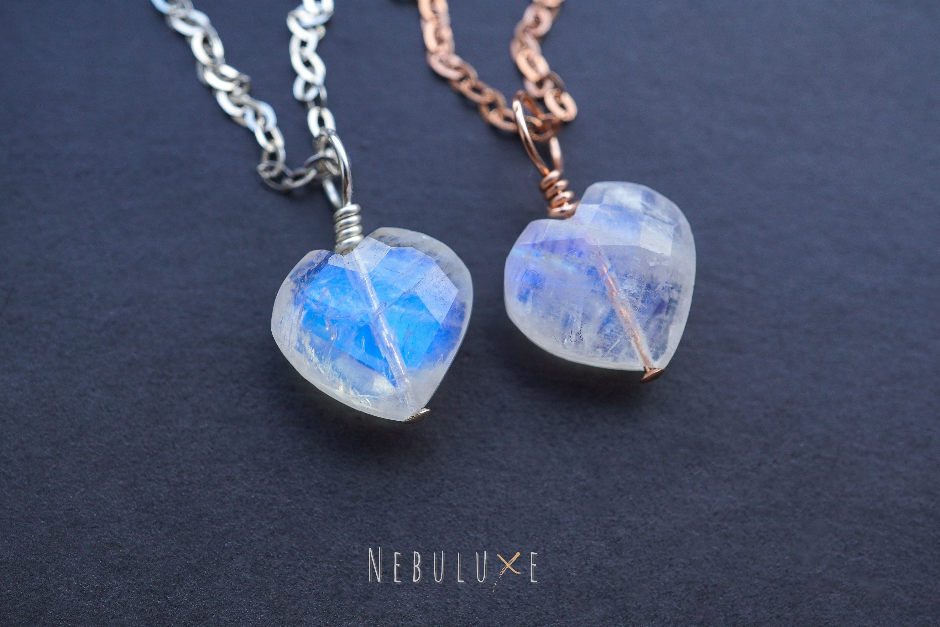 Moonstone Heart Necklace • June Birthstone • Heart Necklace