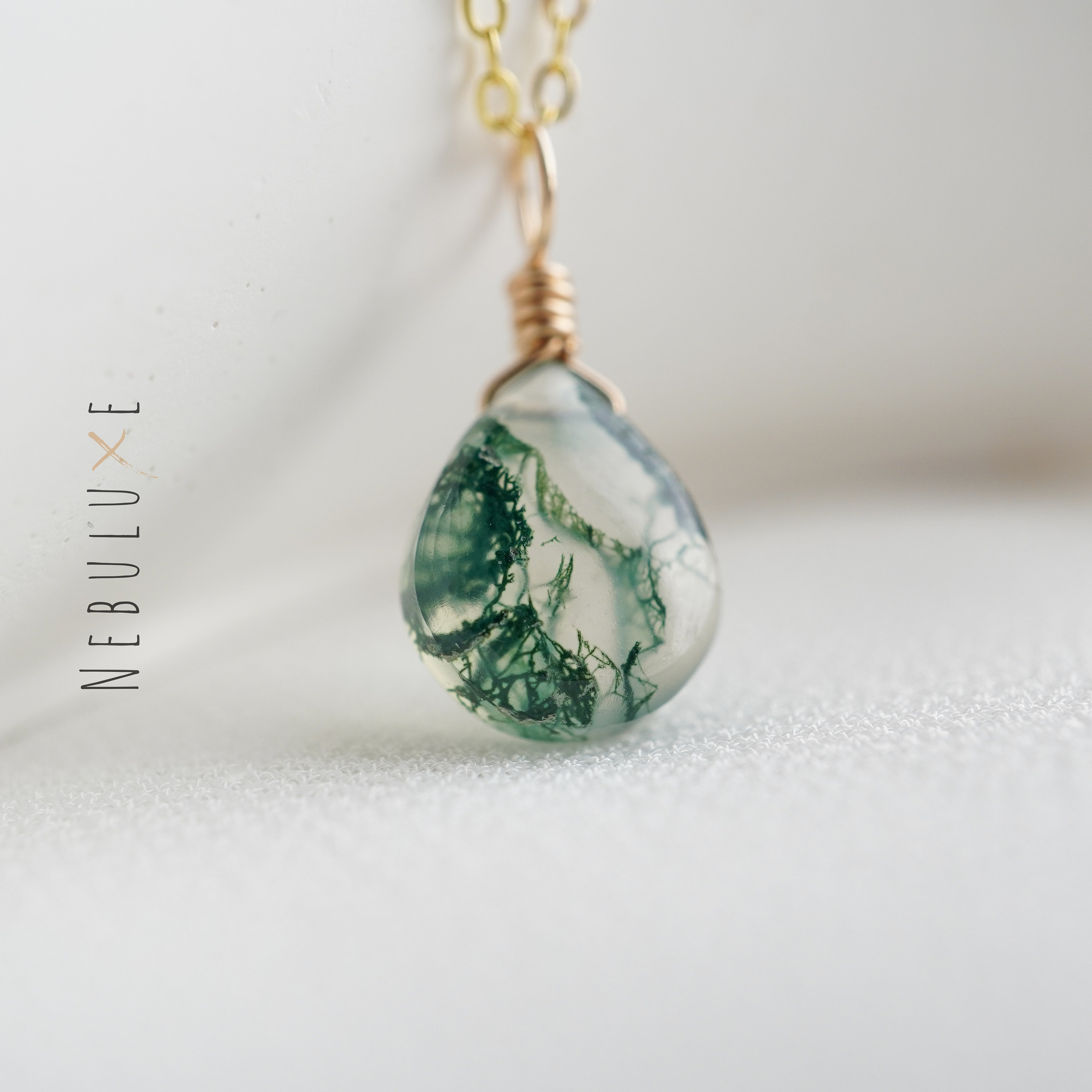 Collana Con Cordino Unisex – Ciondolo Della Pace In Giada E Agata Verde Naturale, Misura 25x10 Mm