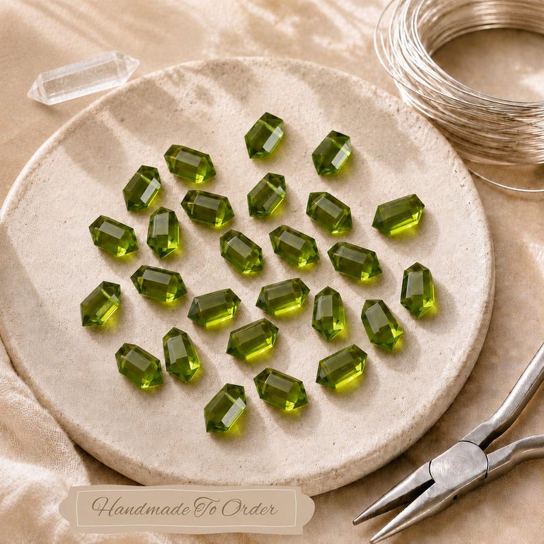 Peridot-Ohrringe zum Durchziehen, Geburtsstein-Schmuck für August, lange Kettenohrringe aus Silber und Gold Bild 8