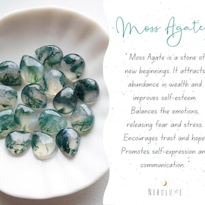 Moss Agate Necklace, Natural Crystal Necklace, Moss Agate Jewelry, Moss Agate Pendant, Moss Agate Earrings, Mother's Day Gift image 7