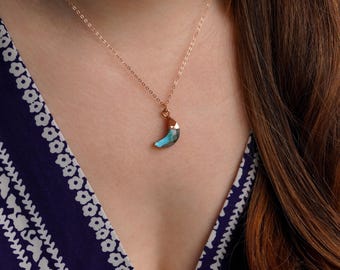Labradorit Mond Halskette, Mond Anhänger Schmuck, Geschenk für sie Schmuck, Boho himmlischen Geschenk, Brautdusche Geschenk