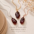 Raw Garnet Necklace • January Birthstone • 2nd Anniversary Gift • Raw Crystal Necklace • Garnet Gemstone Pendant • Capricorn Zodiac Gift