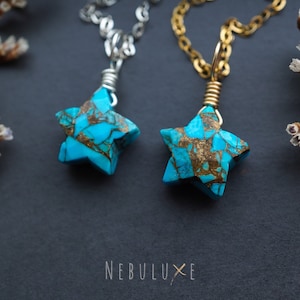 Turquoise Star Necklace • December Birthstone • Celestial Necklace • Turquoise Jewelry • Sagittarius Necklace • Turquoise Pendant