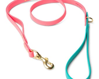 PawFurEver Waterproof Dog Leash - Available in Two Sizes and Seven Colors (Pink/Teal)