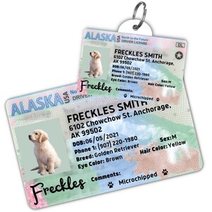 Custom dog tag Personalized pet ID tag Cat collar tag Engraved dog name tag Cute cat name tag Dog ID tag Pet tag for puppy (Alaska)