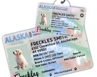 Custom dog tag Personalized pet ID tag Cat collar tag Engraved dog name tag Cute cat name tag Dog ID tag Pet tag for puppy (Alaska)