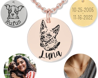 Dog Memorial Gift for Loss of Dog Memory Gifts Pet Memorial Gift Personalized Pet Memorial Necklace Stainless Steel Engraved Necklaces