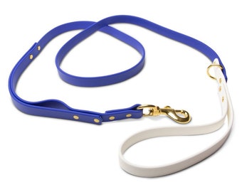 PawFurEver Waterproof Dog Leash - Available in Two Sizes and Seven Colors (Blue/White)