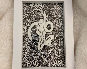 Pussy Power Framed Drawing