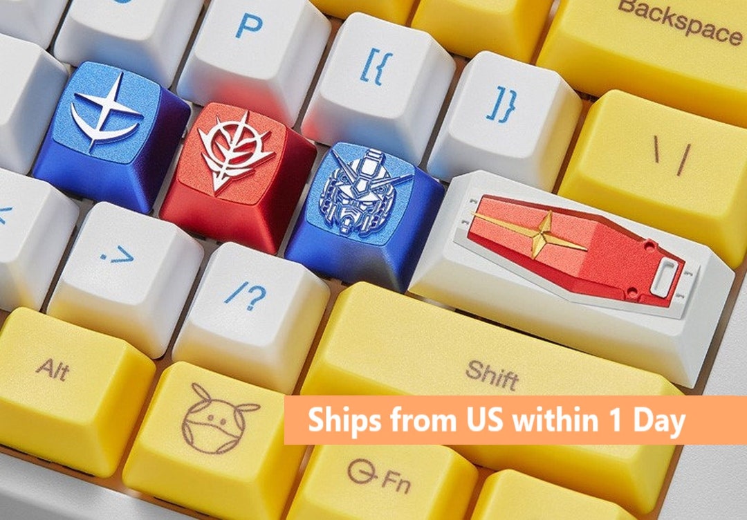 Gundam Anime Aluminum Artisan Keycaps for Mechanical Keyboard Cherry MX